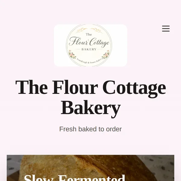 The Flour Cottage Bakery storefront preview shown on Batch52